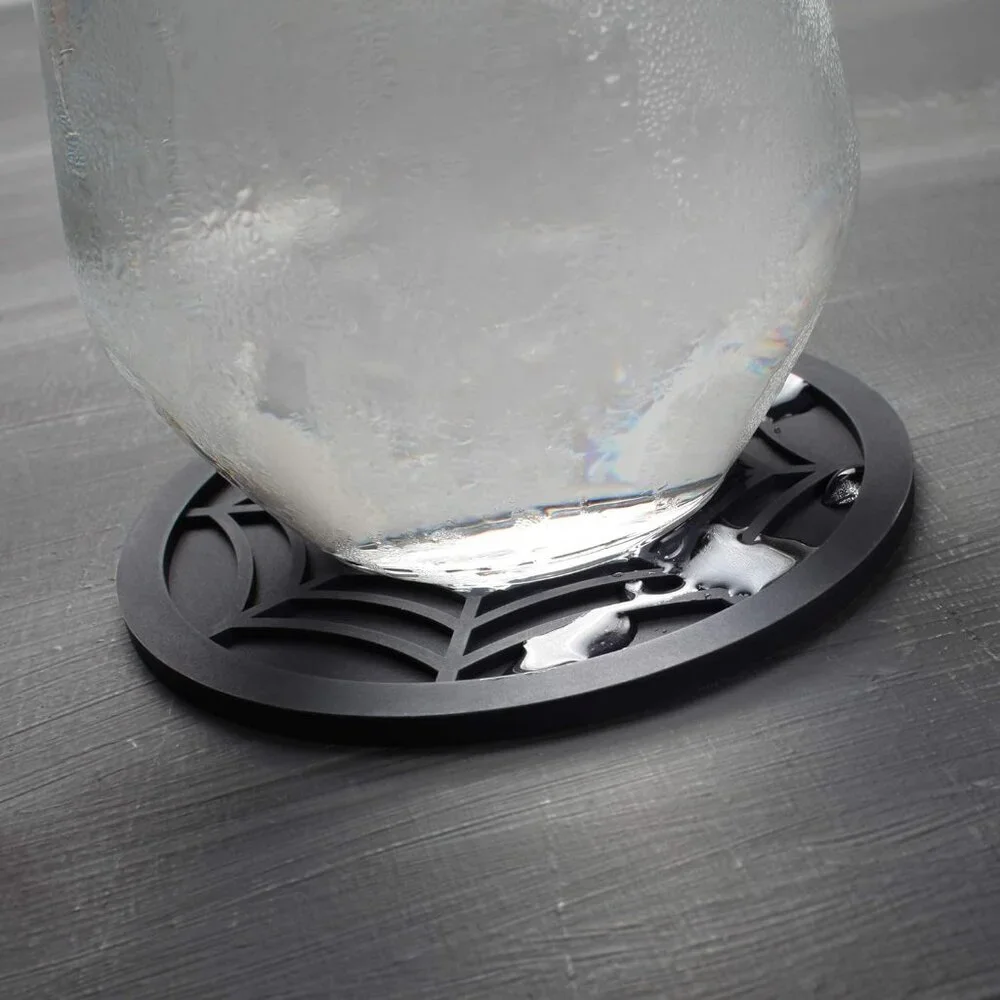 Silicone Coasters For Drinks - 6 Pack Unique Design Spider Drink Coasters, 4